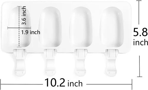 Miniatura 2 de 2 moldes de silicona para tartas más grandes con 100 palos de madera y 100 bolsas de paquete, moldes de silicona para paletas de hielo, molde
