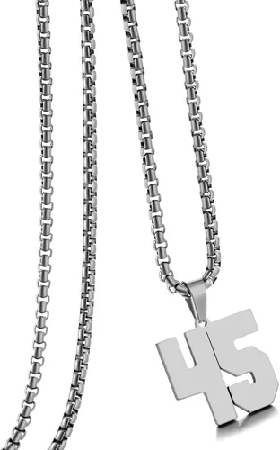 Miniatura 102 de Collar de Número Dorado para Hombre, Cadena de Acero Inoxidable con Colgante de Número para Atletas, Joyería Deportiva Personalizada para Niños