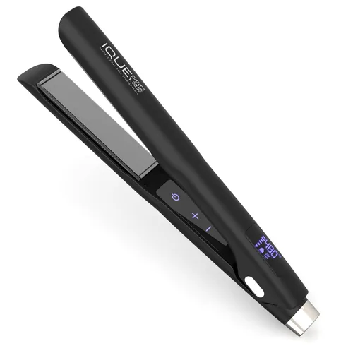 iQUE Plancha plana de titanio de 1.25 pulgadas y rizador 2 en 1 | MCH Fast Heat, iónico antiencrespamiento, plancha plana de prensa de seda, placas