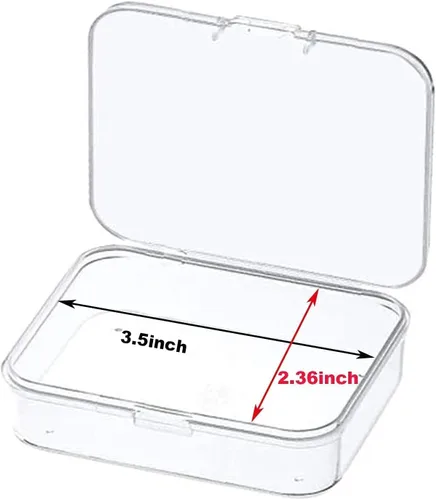 Miniatura 2 de MFDSJ 6 piezas de contenedores de almacenamiento de plástico mini con tapa, caja transparente rectangular de 3.5x2.4 pulgadas para recoger objetos
