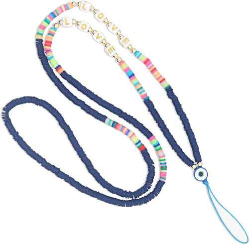 Miniatura 12 de Beaded Phone Charm Lanyard Strap Crossbody Fixed Beads Pearl Neck Chain