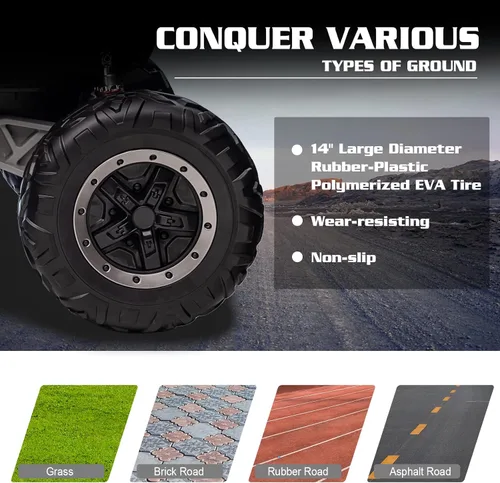 Miniatura 6 de XXXL - Vehículo eléctrico UTV de 24 V y 2 plazas para niños, vehículo eléctrico con batería UTV con control remoto con motores de 4 x 100 W
