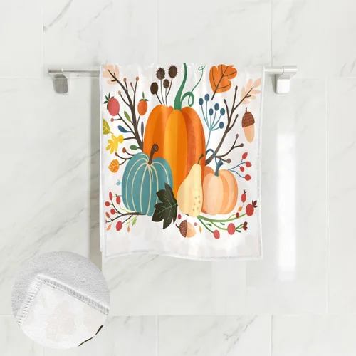 Miniatura 2 de ALAZA Toalla de mano de calabaza para el día de Acción de Gracias, para yoga, gimnasio, toalla de algodón absorbente multiusos para baño, cocina