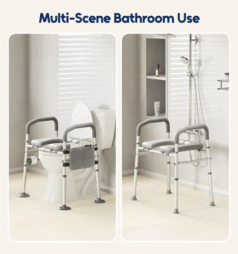 Miniatura 8 de Bluelog Elevadores de asiento de inodoro para personas mayores, asiento de inodoro elevado ajustable de 6 pulgadas de ancho y 7 pulgadas de altura