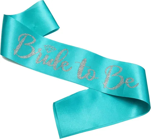 Miniatura 10 de Bride to Be - Banda de satén negro con letras plateadas con purpurina plateada, banda para despedida de soltera, boda, fiesta, recuerdos