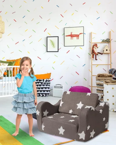 Miniatura 7 de KokoSelene Sofá para Niños Pequeños, Sofá para Niños Pequeños Plegable, Sofá Convertible 2 en 1 para Niños a Cama Tumbona para Niñas y Niños, Ideal