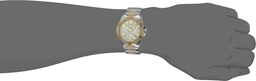 Miniatura 2 de GUESS Reloj de pulsera con adornos de cristal dorado de acero inoxidable
