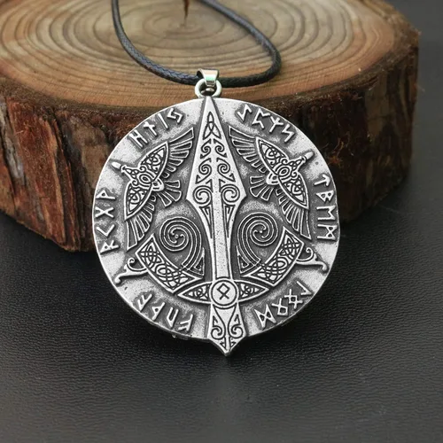 Miniatura 2 de HAQUIL Collar con colgante de amuleto de símbolo antiguo vikingo, regalo de joyería nórdica para hombres