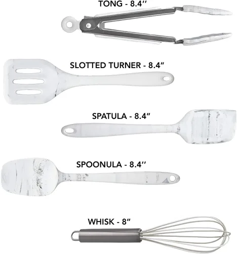 Miniatura 5 de COOK WITH COLOR Juego de utensilios de cocina de silicona, juego de utensilios de cocina, utensilios de cocina de silicona fáciles de limpiar