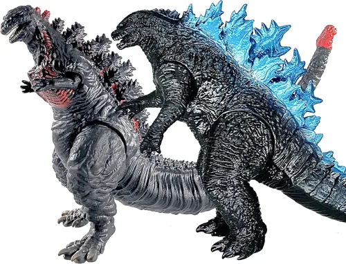 Miniatura 11 de TwCare Juego de 2 figuras de acción de juguete legendarias Shin Monster vs Mecha King Ghidorah, articulaciones movibles, serie de películas, Mecha