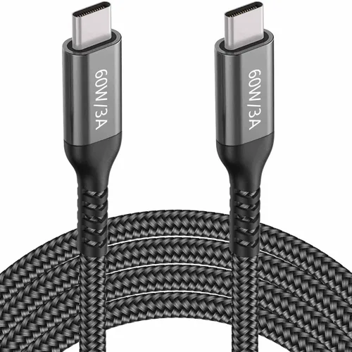 Miniatura 10 de Cables USB C a USB C de 60 W (paquete de 2 de 6.6 pies), cable tipo C a tipo C, cable de carga rápida compatible con iPhone 15, MacBook Pro/Air