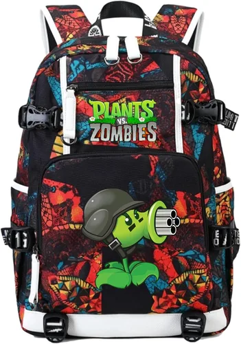 ISaikoy Game Plants vs. Zombies - Mochila de hombro para libros, mochila escolar, mochila para computadora portátil, color rojo14