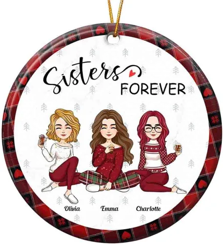 Miniatura 25 de Adorno personalizado con texto en inglés «Best Friend are Hard to Find Because The Very Best is Already Mine», adorno de Navidad personalizado 2023
