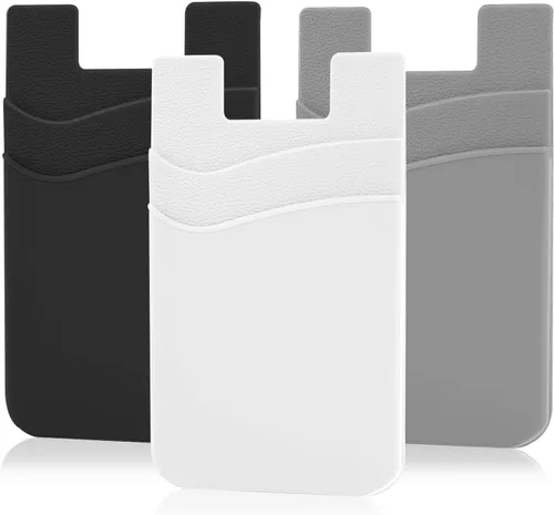 Miniatura 10 de SS Billetera negra para teléfono, tarjetero adhesivo para iPhone, Samsung Galaxy y cualquier teléfono inteligente, paquete de 3