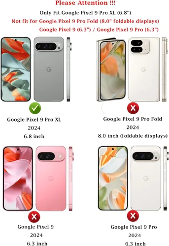 Miniatura 2 de Funda para Google Pixel 9 Pro XL con cubierta para lente de cámara, protector de pantalla HD, doble capa de grado militar a prueba de caídas