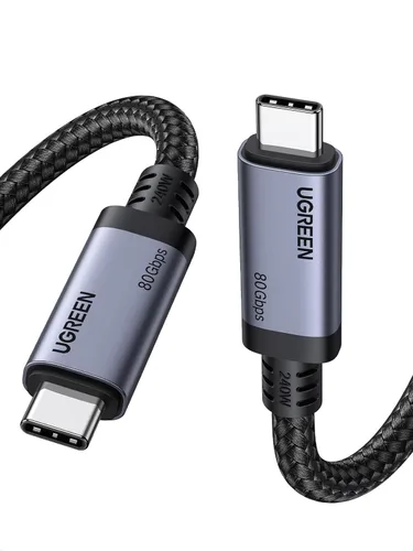 UGREEN Cable USB C a USB C de 240W USB4 Gen4 80Gbps Premium 17K Dual 8K Triple 4K Display PD3.1 Tipo C Carga Rápida Compatible con Monitores USB C,