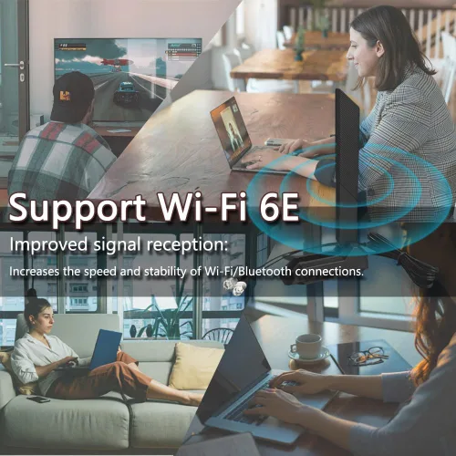 Miniatura 6 de ZAHARA Antena WiFi 6E de tres bandas RP-SMA de 2.4/5.8/6GHz para ASUS ROG Strix B550-F Gaming WiFi II/B550-PLUS/Prime B450M-A II/ROG Strix B650-A