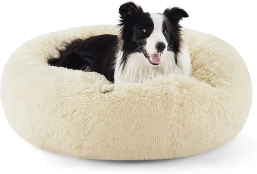 Miniatura 58 de Bedsure - Cama relajante para perro mediano, lavable, tipo dona, cama para gato, antideslizante, redonda, afelpada, mullida, de piel sintética