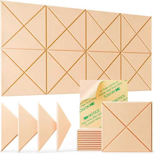 Miniatura 11 de Paquete de 22 paneles acústicos autoadhesivos, 12"X 12"X 0.4" paneles de espuma insonorizante, paneles de pared insonorizados de alta densidad