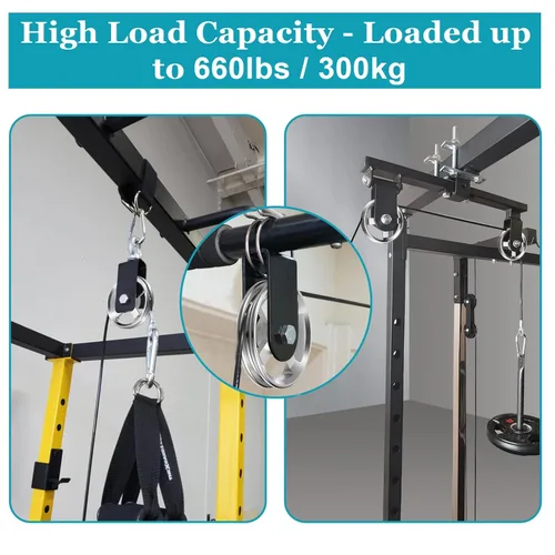 Miniatura 6 de OwnMy Juego de 2 ruedas de polea de aleación de aluminio de 3.740 in, sistema de polea para gimnasio en casa, máquinas de ejercicio, equipos