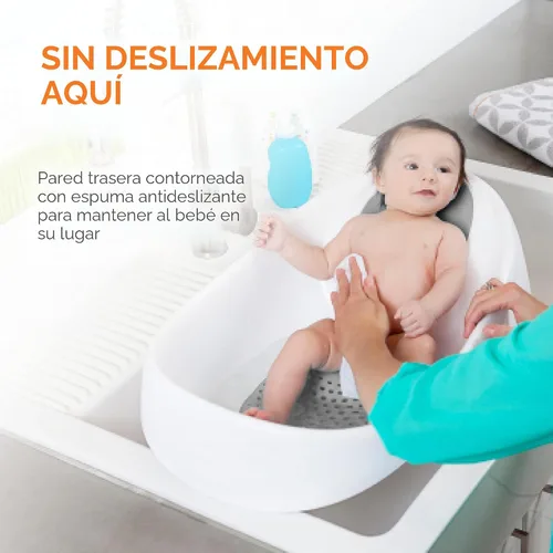 Miniatura 5 de Boon Soak 3 Stage Baby Bathtub - Tina de baño para bebé de 3 etapas Boon - Tina de baño con tres posiciones de soporte para recién nacidos a niños