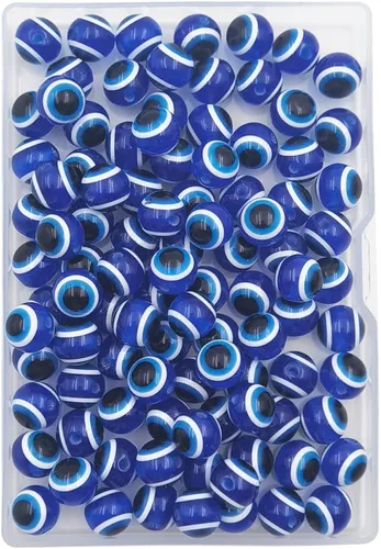 Miniatura 5 de INSPIRELLE 300 cuentas redondas de resina turca de ojo turco de 0.236 pulgadas de color mixto para joyería, pulseras y manualidades