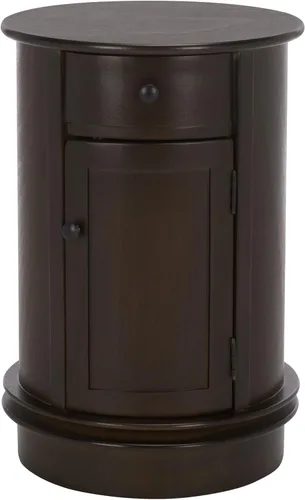 Miniatura 8 de SAFAVIEH Muebles Tabitha - Mesa decorativa de 1 cajón - Negro envejecido - Madera maciza - Diseño de almacenamiento de granja - Ideal para sala