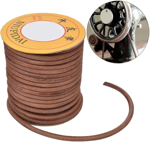 Miniatura 10 de Cinturón de cuero para máquina de coser, cinturón de piel de vaca multifunción para máquina de coser, cinturón de repuesto (0.236 in)