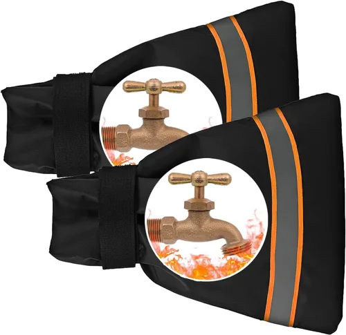 Miniatura 11 de Fundas para llave de agua exteriores para invierno, aislamiento térmico, 9.8 x 6.3 pulgadas, impermeables, protección contra el hielo, cubierta Verde