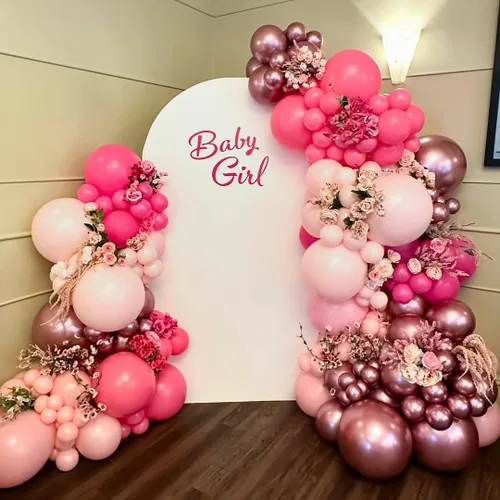 Miniatura 4 de Globos rosados metálicos, globo rosa metálico, 60 piezas, 12 pulgadas, globos de látex cromados de color perla rosa intenso rosa brillante