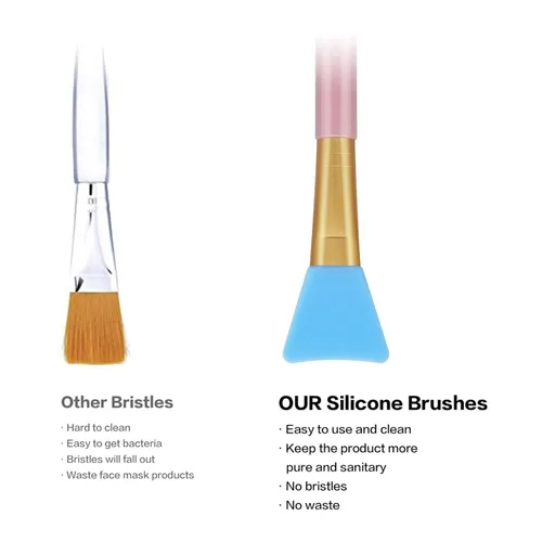 Miniatura 2 de Cuttte 4 aplicadores de máscara facial de silicona, aplicador de máscaras faciales flexibles, herramientas hidratantes sin pelo, cepillos faciales