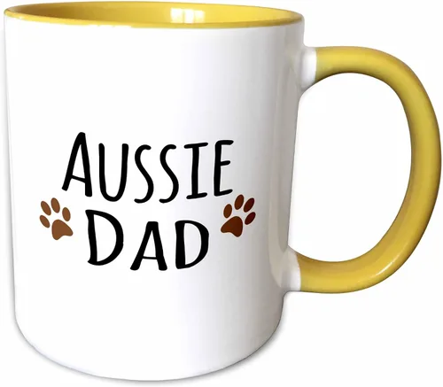Miniatura 13 de 3dRose Taza Aussie Dog Dad de 11 onzas, color negro