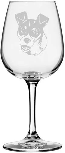 Miniatura 396 de Copa de vino de 12.75 onzas con diseño de perro grabado