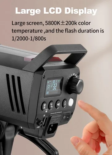 Miniatura 7 de GODOX MS300V - Kit de luz de fotografía flash de estudio, 2.4G 300W Bowens Mount Strobe Flash Kit de iluminación con soporte de luz, caja de luz