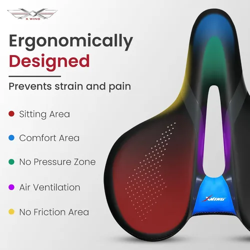 Miniatura 2 de X WING Asiento de bicicleta cómodo para hombres y mujeres con innovador concepto de 5 zonas - Sillín de bicicleta con alas con espuma viscoelástica