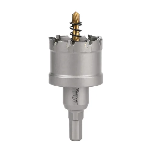 Miniatura 55 de Sierra perforadora de carburo de 1-1/2 pulgadas (1.496 in) para metal duro, cortador de agujeros con punta de carburo de tungsteno con broca piloto