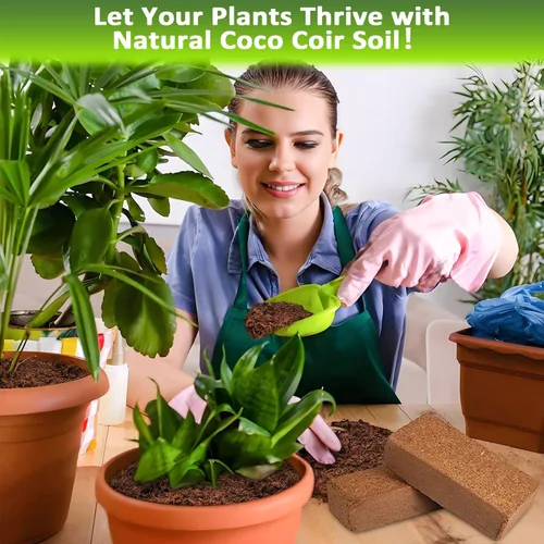 Miniatura 5 de Legigo Paquete de 6 Ladrillos Premium de Fibra de Coco para Plantas - 100% Orgánico Ladrillos Comprimidos de Fibra de Coco para Mezcla Inicial