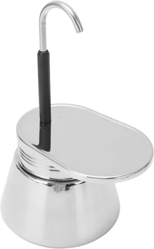 Miniatura 7 de Cafetera portátil de acero inoxidable para estufa de un solo canal, cafetera de café clásico para acampar en casa 50mL