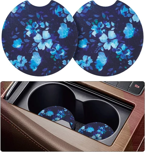 tifanso Portavasos para automóvil, paquete de 2 posavasos para portavasos de automóvil, lindos accesorios de vehículo para mujeres y niñas (orquídea)