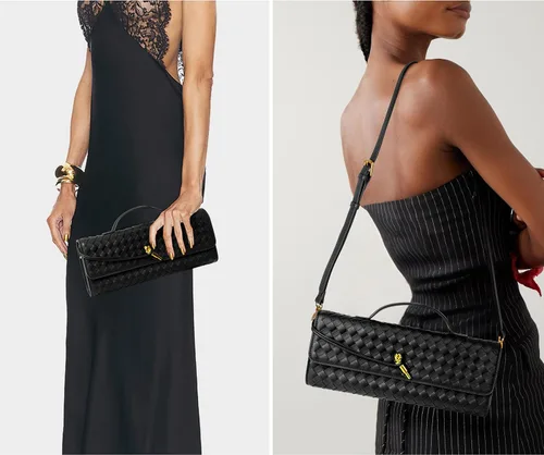 Miniatura 2 de Joryin Bolso tejido para mujer, bolso de mano de cuero tejido, bolso cruzado, bolso formal de noche, cuero vegano