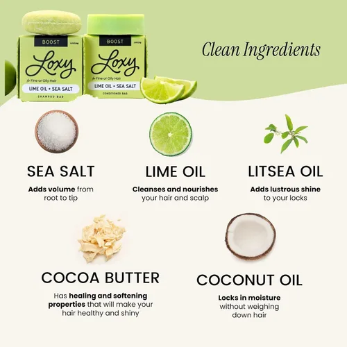 Miniatura 2 de Naturel Boost - Juego de champú y acondicionador voluminizador en barra con sal marina y aceite de lima, barra de champú voluminizadora para cabello