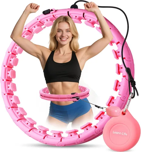 Miniatura 12 de Leann L!fe U1-30 Knots Waist 61”, Magnetic Lock Smart Weighted Hula Hoop for Adults Weight Loss, Infinity Hoop Plus Size, Children Adult Home