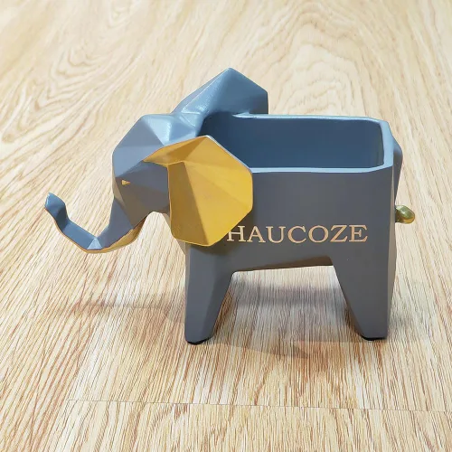 Miniatura 4 de HAUCOZE Maceta de estatua de elefante, maceta para suculentas, escultura de animal moderna, decoración del hogar, regalo para sala de estar