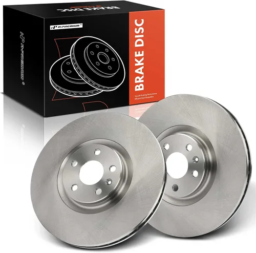 A-Premium Rotores de freno de disco ventilados delanteros de 13.58 pulgadas (13.583 in) compatibles con modelos seleccionados de Volvo - XC60, XC90,