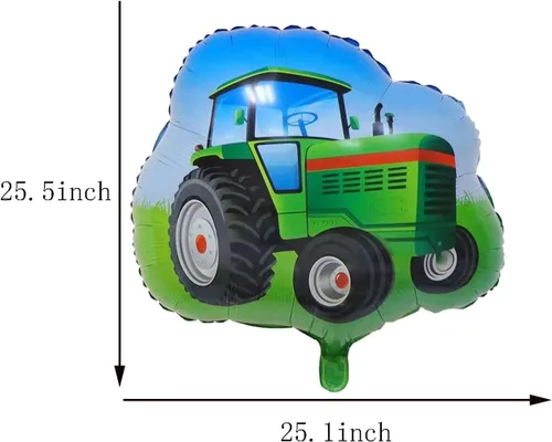 Miniatura 3 de 5 globos de aluminio de tractor verde para tractor número 1, globos de aluminio de Mylar para decoración de fiesta de primer cumpleaños