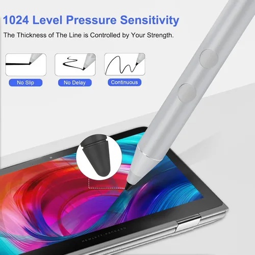 Miniatura 4 de Lápiz óptico para HP Envy X360 Pavilion X360 Specter X360 Spectre X2 Envy X2 recargable MPP 1.51 Tilt Active Pen con sensibilidad a la presión 1024