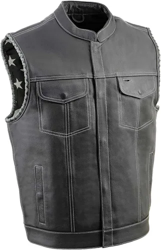 Miniatura 14 de Milwaukee Leather Men's Club Style Motorcycle Vest -Premium Leather, Dual Closure, CCW Pockets, Patch-Ready Back
