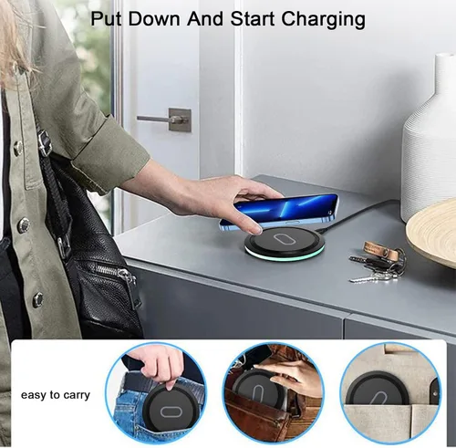 Miniatura 5 de Cargador inalámbrico Google de 15 W, almohadilla de carga rápida para Google Pixel 10 9A 9 Pro XL Fold 8 7 6 Pro 8A 7A, Samsung Galaxy S25 S24 Ultra