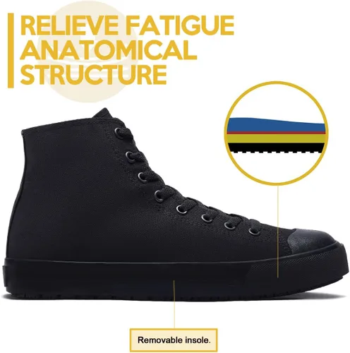 Miniatura 5 de Zapatos de trabajo antideslizantes para hombres y mujeres, tenis unisex resistentes al aceite y al agua para fabricantes de servicios de alimentos