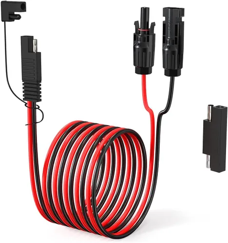 Miniatura 10 de ELFCULB Cable de extensión de panel solar de 10 AWG de 10 pies a SAE, adaptador de polaridad inversa SAE para paneles solares, kit de cargador